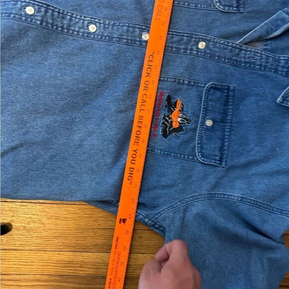 Vintage Looney Tunes Denim Button Up Shirt - Picture 6 of 7